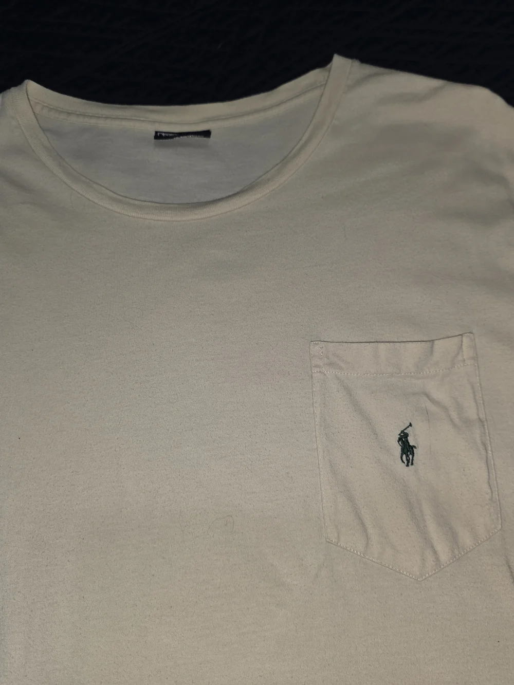 LARGE VINTAGE Polo by Ralph Lauren Short Sleeve Crew Tee Cream